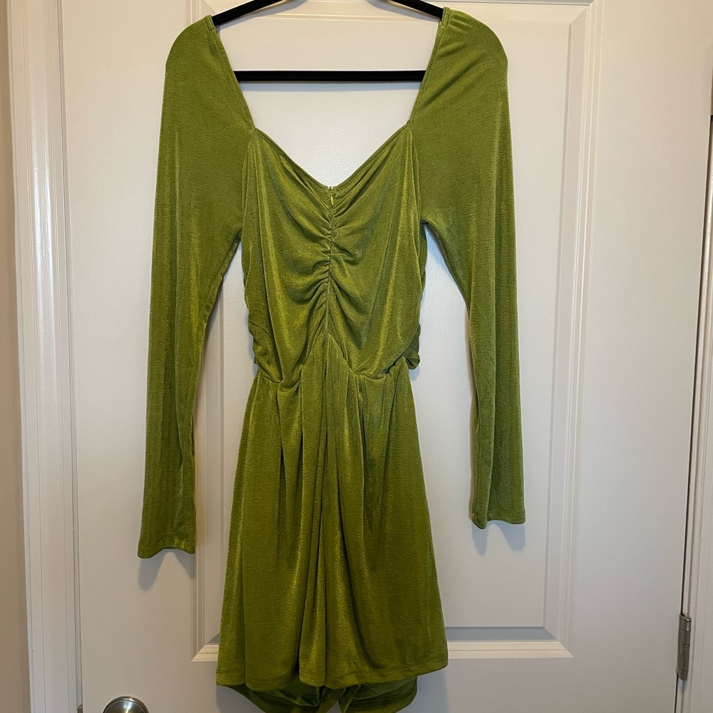 Princess Polly Olive Green Loriella Long Sleeve Romper - Picture 8 of 10